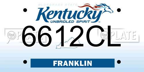 6612CL Kentucky License Plate