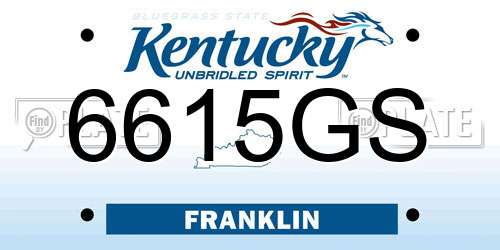 6615GS Kentucky License Plate