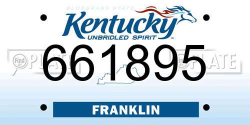 661895 Kentucky License Plate