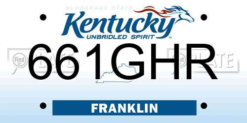 661GHR Kentucky License Plate