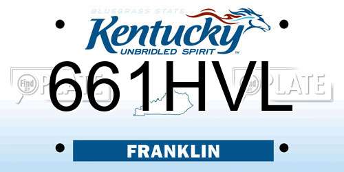 661HVL Kentucky License Plate