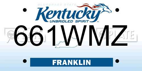 661WMZ Kentucky License Plate