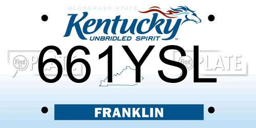 661YSL Kentucky License Plate