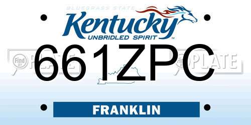 661ZPC Kentucky License Plate