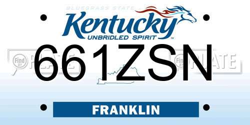 661ZSN Kentucky License Plate
