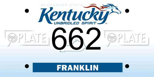 662 Kentucky License Plate