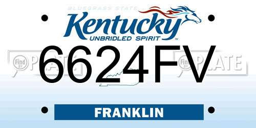 6624FV Kentucky License Plate
