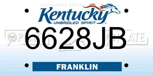 6628JB Kentucky License Plate