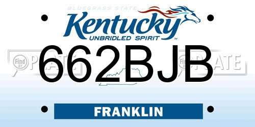 662BJB Kentucky License Plate