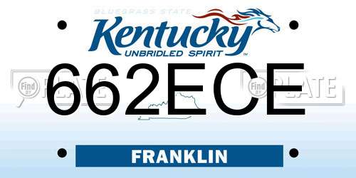 662ECE Kentucky License Plate