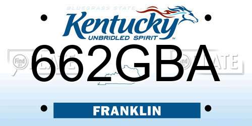 662GBA Kentucky License Plate