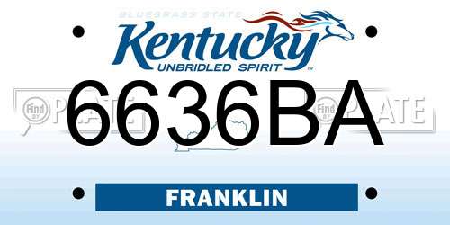 6636BA Kentucky License Plate