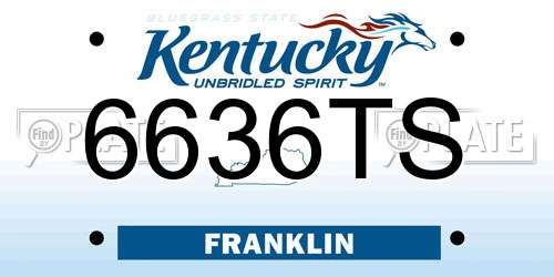 6636TS Kentucky License Plate