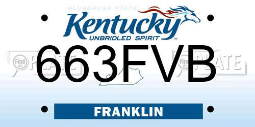 663FVB Kentucky License Plate
