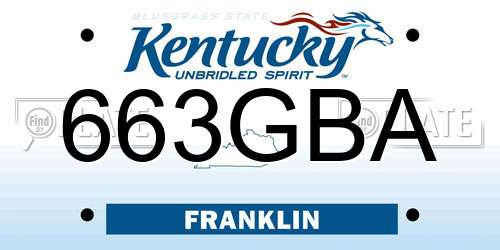 663GBA Kentucky License Plate