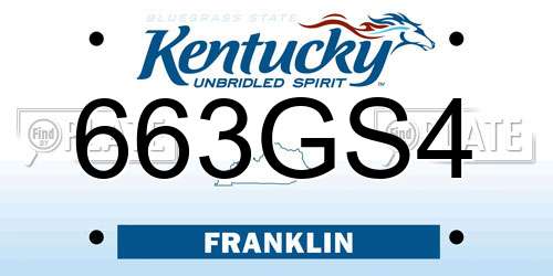 663GS4 Kentucky License Plate