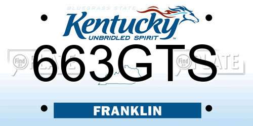 663GTS Kentucky License Plate