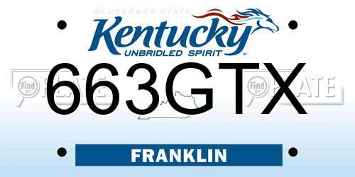 663GTX Kentucky License Plate