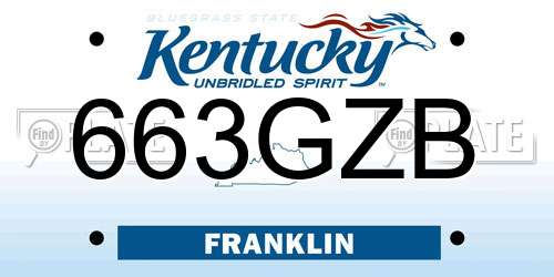 663GZB Kentucky License Plate