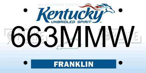 663MMW Kentucky License Plate