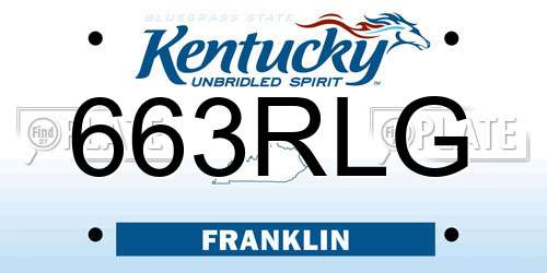 663RLG Kentucky License Plate