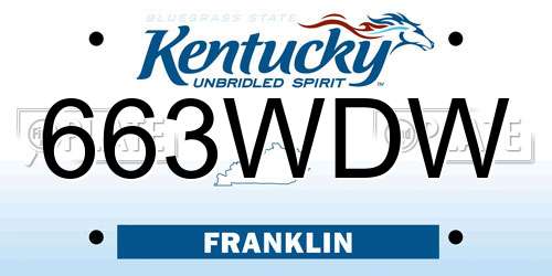 663WDW Kentucky License Plate