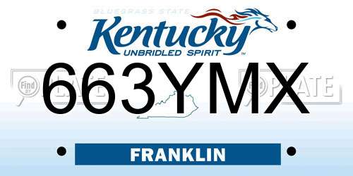 663YMX Kentucky License Plate