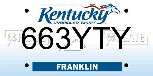 663YTY Kentucky License Plate
