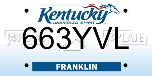 663YVL Kentucky License Plate