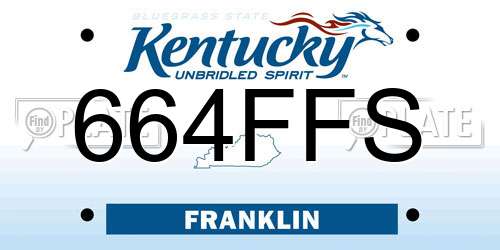 664FFS Kentucky License Plate