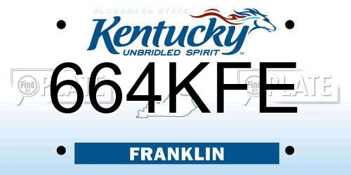 664KFE Kentucky License Plate