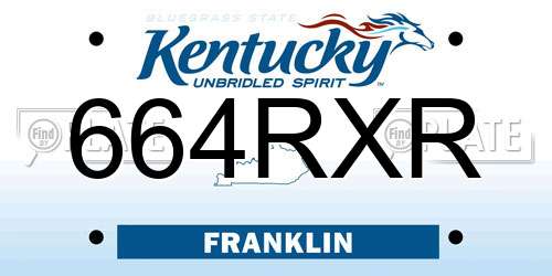 664RXR Kentucky License Plate