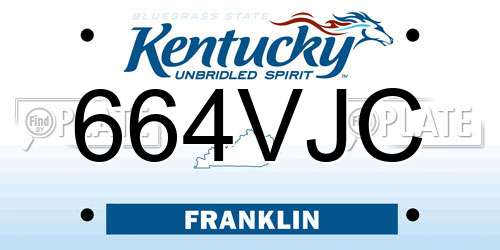 664VJC Kentucky License Plate