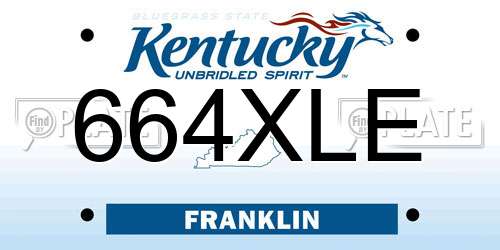 664XLE Kentucky License Plate