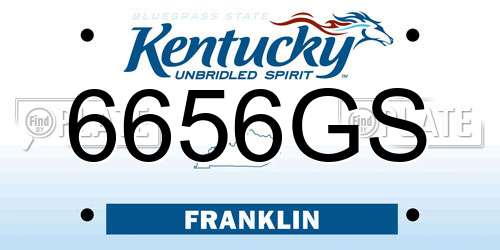 6656GS Kentucky License Plate