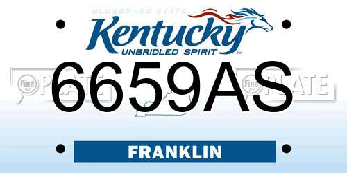 6659AS Kentucky License Plate