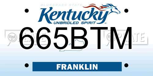 665BTM Kentucky License Plate