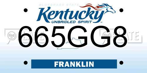 665GG8 Kentucky License Plate