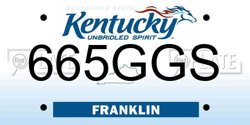 665GGS Kentucky License Plate
