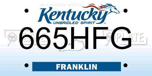 665HFG Kentucky License Plate