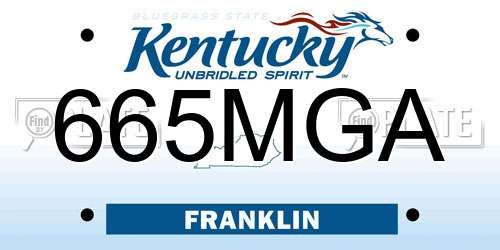 665MGA Kentucky License Plate