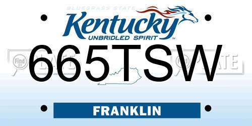 665TSW Kentucky License Plate