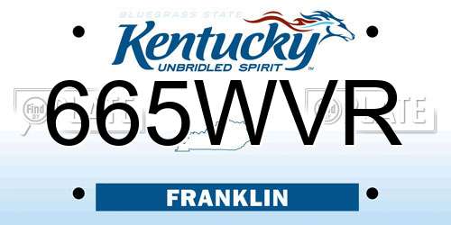 665WVR Kentucky License Plate