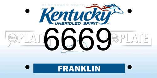 6669 Kentucky License Plate