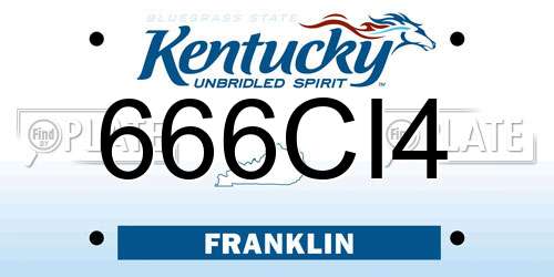 666CI4 Kentucky License Plate