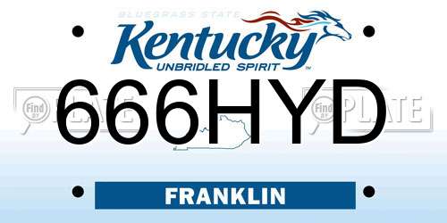 666HYD Kentucky License Plate