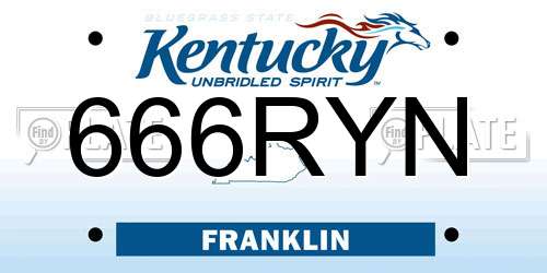 666RYN Kentucky License Plate