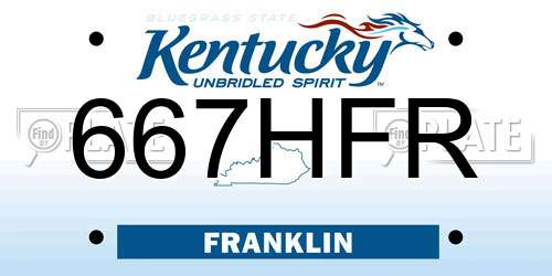 667HFR Kentucky License Plate