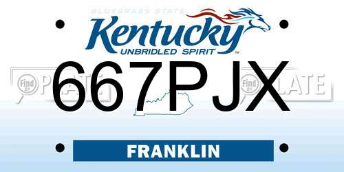 667PJX Kentucky License Plate