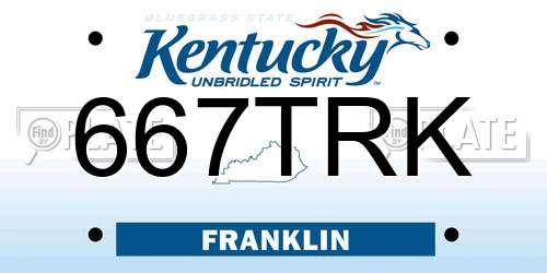 667TRK Kentucky License Plate